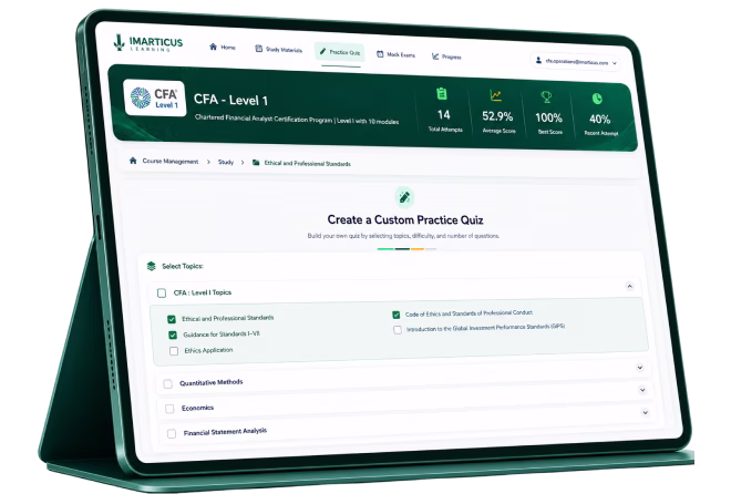 Custom practice quiz builder