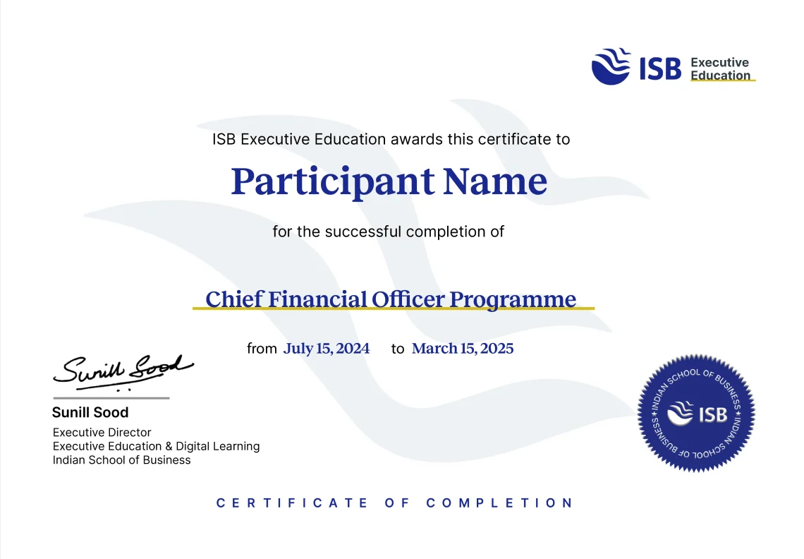 Earn a Chief Financial Officer Course Completion Certificate