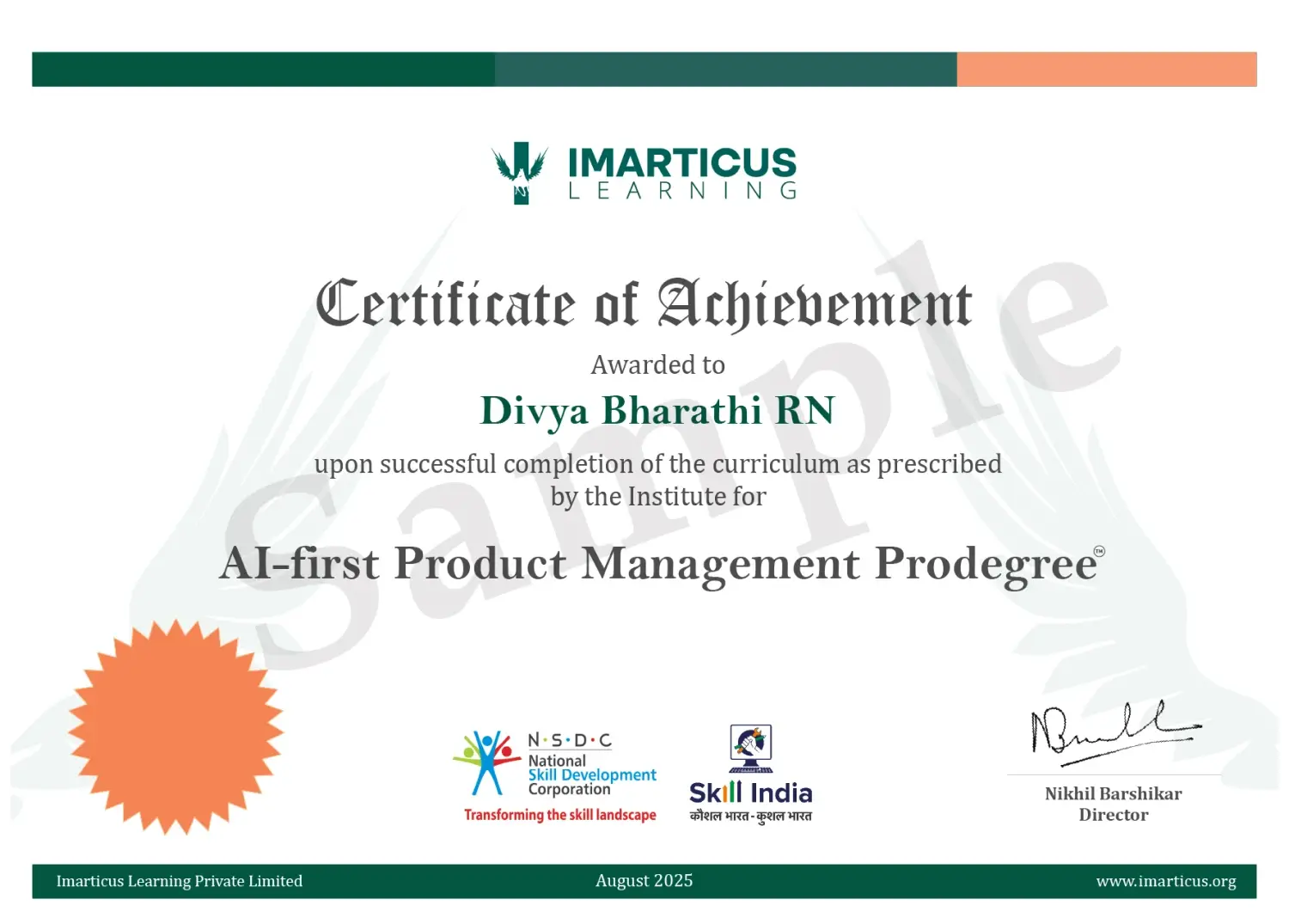 Imarticus Certificate